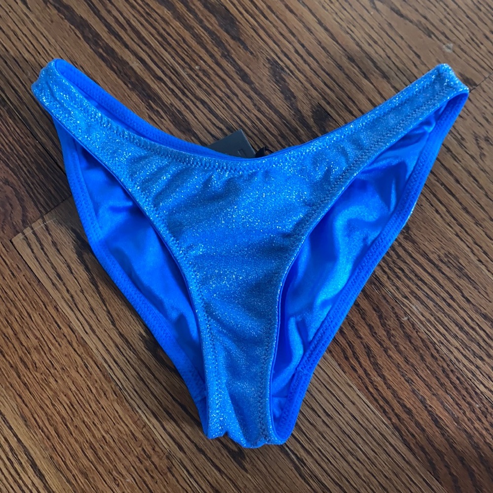 triangl blue sparkle bikini bottoms size s NWT